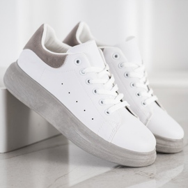 SHELOVET Sneakers auf der grauen Plattform weiß 2