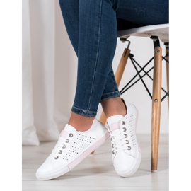 Bella Paris Sneakers mit durchbrochenem Muster weiß 1