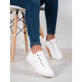 Bella Paris Sneakers mit durchbrochenem Muster weiß 2