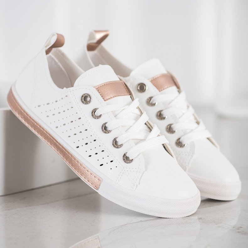 Bella Paris Sneakers mit durchbrochenem Muster weiß 2