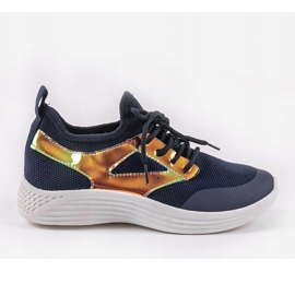 Marineblaue HB-42 Sportschuhe golden 1