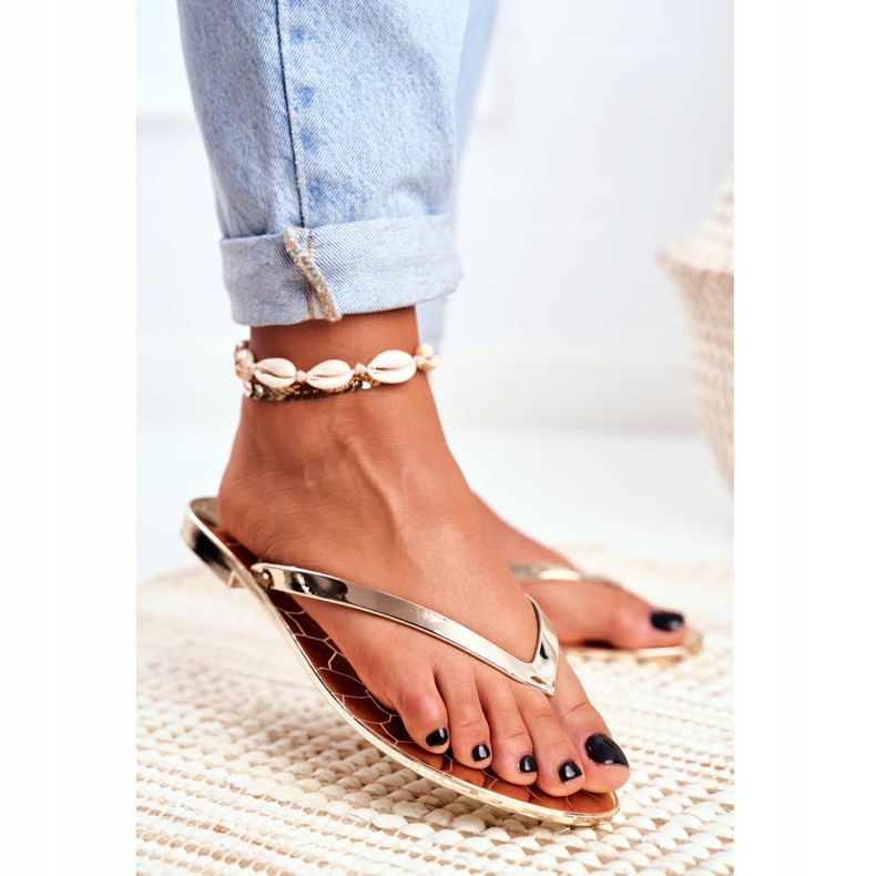 Lu Boo Metallic Flip-Flops Gold Eltoro Ii gat. golden 2