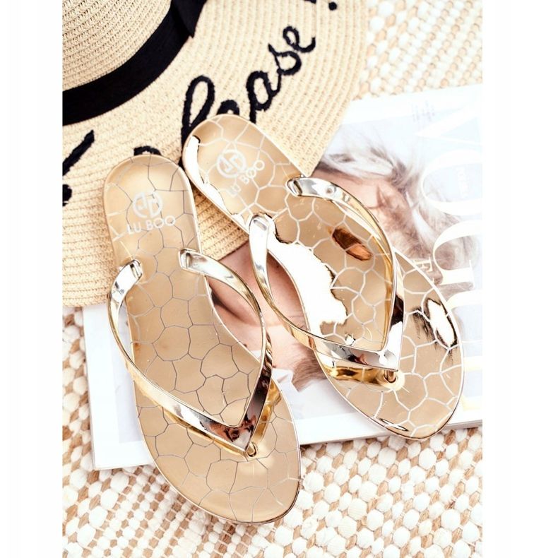 Lu Boo Metallic Flip-Flops Gold Eltoro Ii gat. golden 1