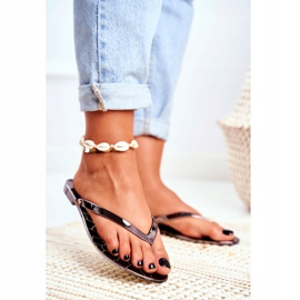 Lu Boo Metallic Flip-Flops Zinn Eltoro Ii gat. schwarz grau 2