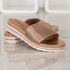 Renda Glänzende goldene Hausschuhe 2