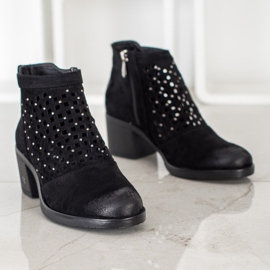 VINCEZA durchbrochene Stiefel schwarz 1