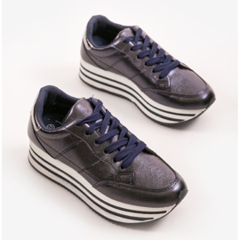 Modische marineblaue Damen Sportschuhe 230-2 2