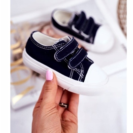 Apawwa Kinder Sneakers Marineblau Fanot mit Klettverschluss weiß 1