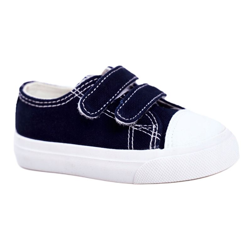 Apawwa Kinder Sneakers Marineblau Fanot mit Klettverschluss weiß 3