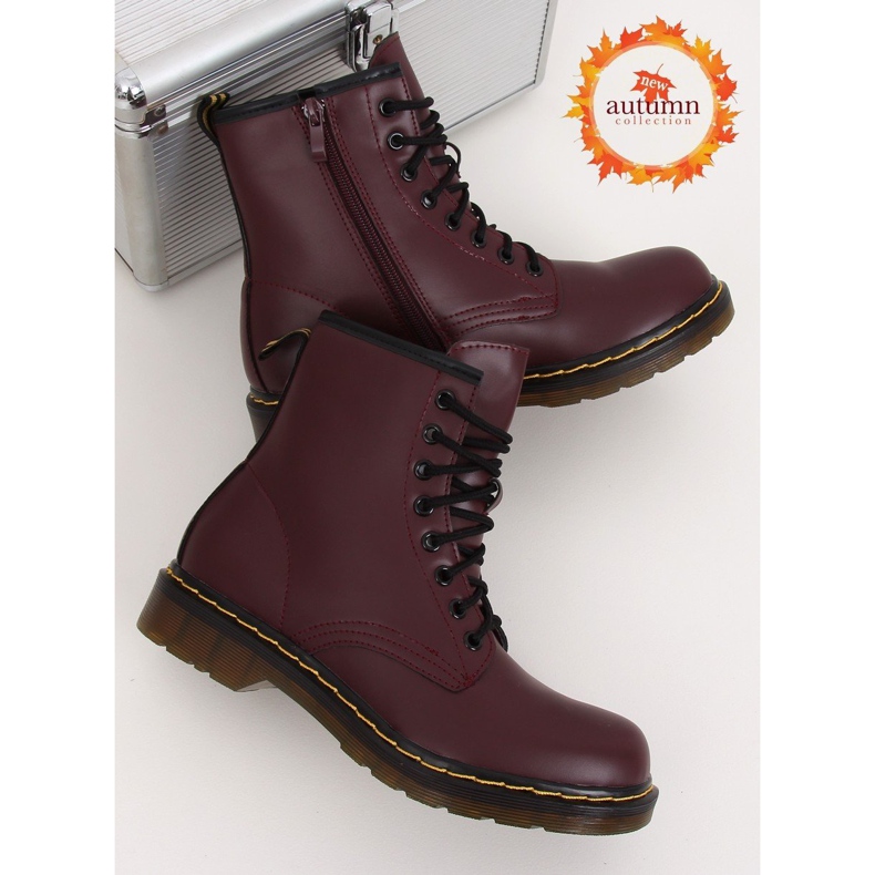Schnürstiefel kastanienbraun NC1019 Wine Red rot mehrfarbig 1