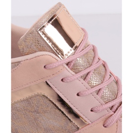 Rosa Sneakers mit Keilabsatz YL-33 Champagner 2