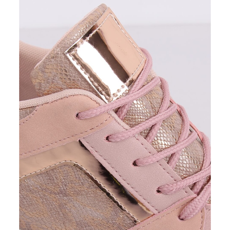 Rosa Sneakers mit Keilabsatz YL-33 Champagner 2