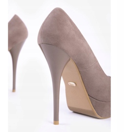 Khaki Wildleder High Heels S3477-4 mehrfarbig grün 2