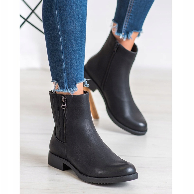 J. Star Hohe Stiefel mit Öko-Leder schwarz 1