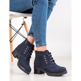 J. Star Schnürstiefeletten an einem Pfosten marineblau blau 1