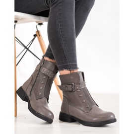 J. Star Graue Stiefel mit Gummizug 1