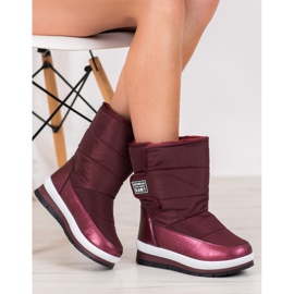 GOLL Burgunder-Schneestiefel mit Klettverschluss rot 1