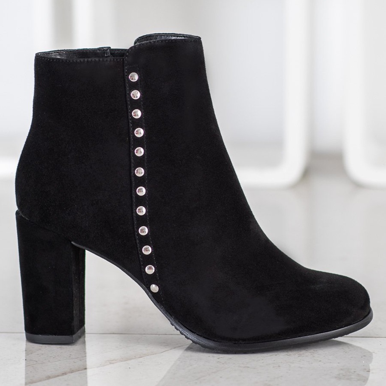 Evento Klassische Lederstiefeletten schwarz 1