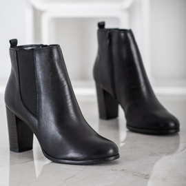 Evento Klassische Lederstiefeletten schwarz 1