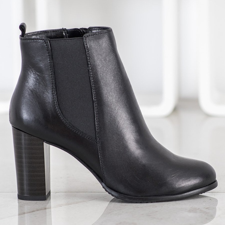 Evento Klassische Lederstiefeletten schwarz 2