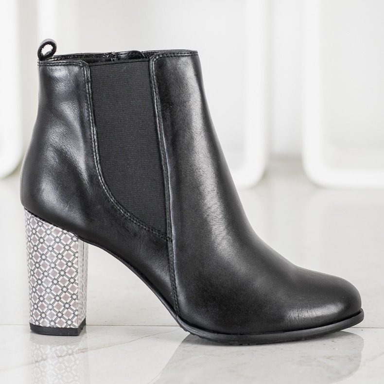 Evento Klassische Lederstiefeletten schwarz 2