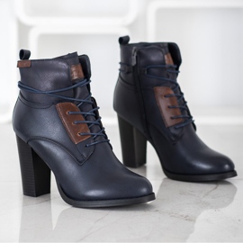 Evento Marineblaue Stiefel auf einer Säule navy blau 1