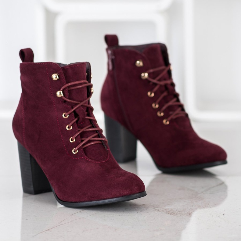 Evento Burgunder Booties auf der Post rot mehrfarbig 1