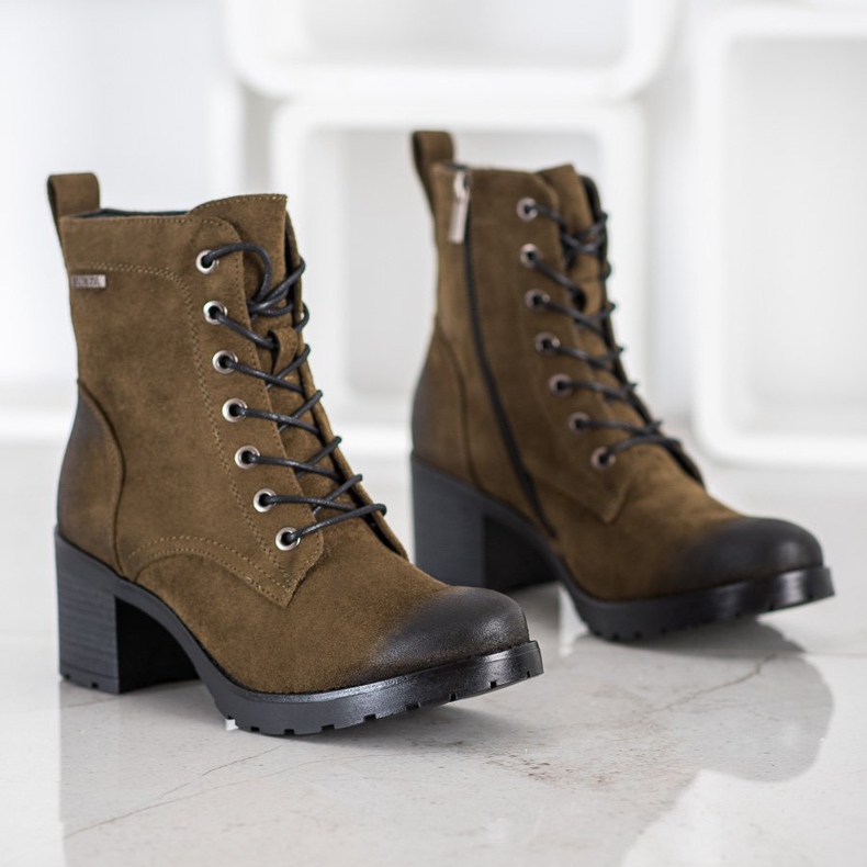 VINCEZA Wildlederstiefel mehrfarbig grün 1