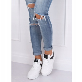 Weiße Sportschuhe mit Keilen 85-429 WEISS / SCHWARZ 2