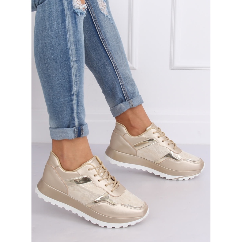 Goldene Sportschuhe für Damen 2019-447 Gold gelb 1