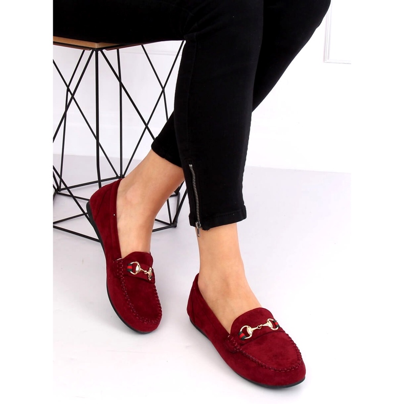Burgunder-Loafer für Damen CH-1M16 Wine Red rot mehrfarbig 2