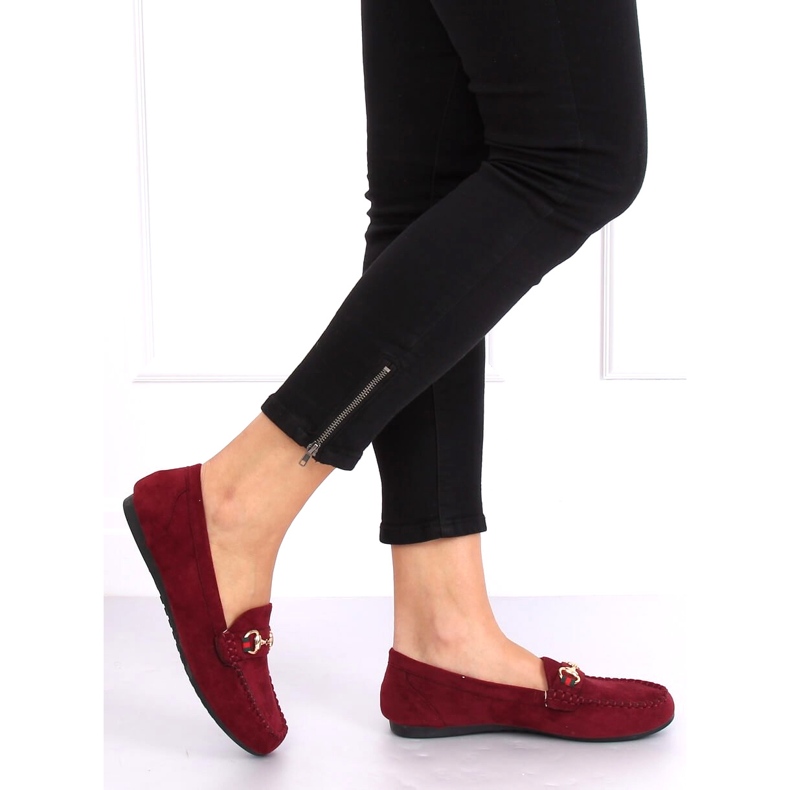 Burgunder-Loafer für Damen CH-1M16 Wine Red rot mehrfarbig 1