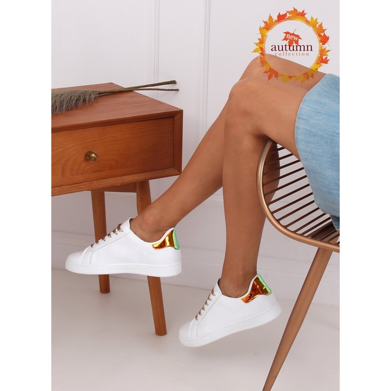 Weiße 5G-2 Gold Damen-Sneaker 1