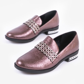 Damen kastanienbraune Halbschuhe C18-6251 rot mehrfarbig 1