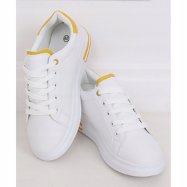Weiße Damen Sneaker LG20 WEISS / GELB 1