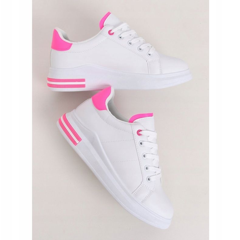 Weiße Damen Sneaker LG20 WHITE / ROSE rosa 1