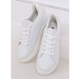 Weiße MY-0367 Weiße Sneakers auf einem versteckten Keilabsatz 1