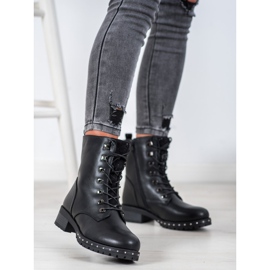 J. Star Geschnürte Arbeiter mit Kristallen schwarz 1