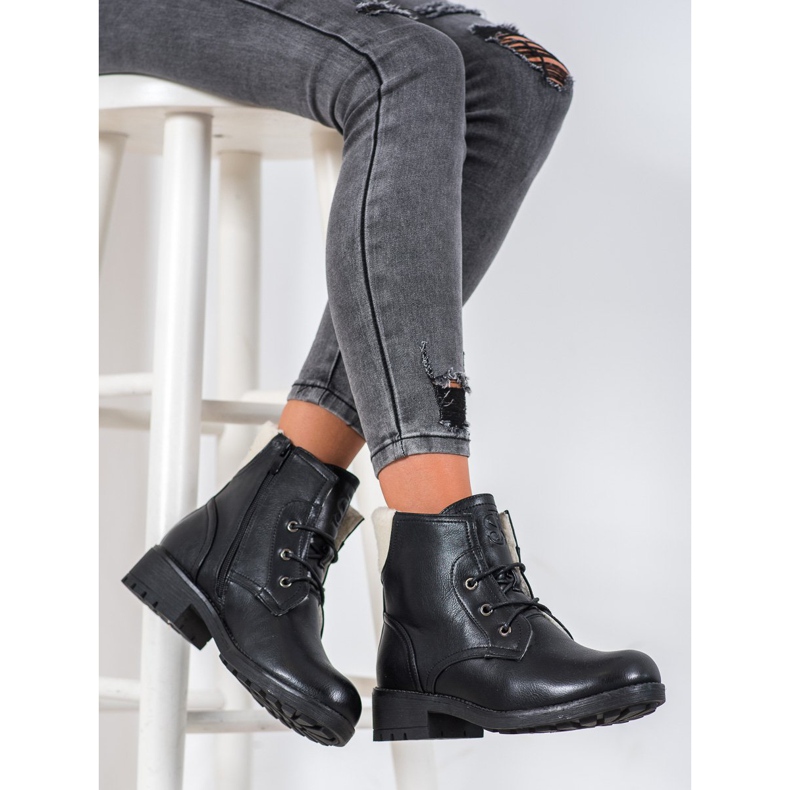 J. Star Stiefel mit Schaffell schwarz 1