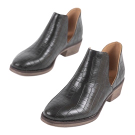 Schwarze Slip-On-Stiefel mit Aussparungen am NS132P-Pfosten 1