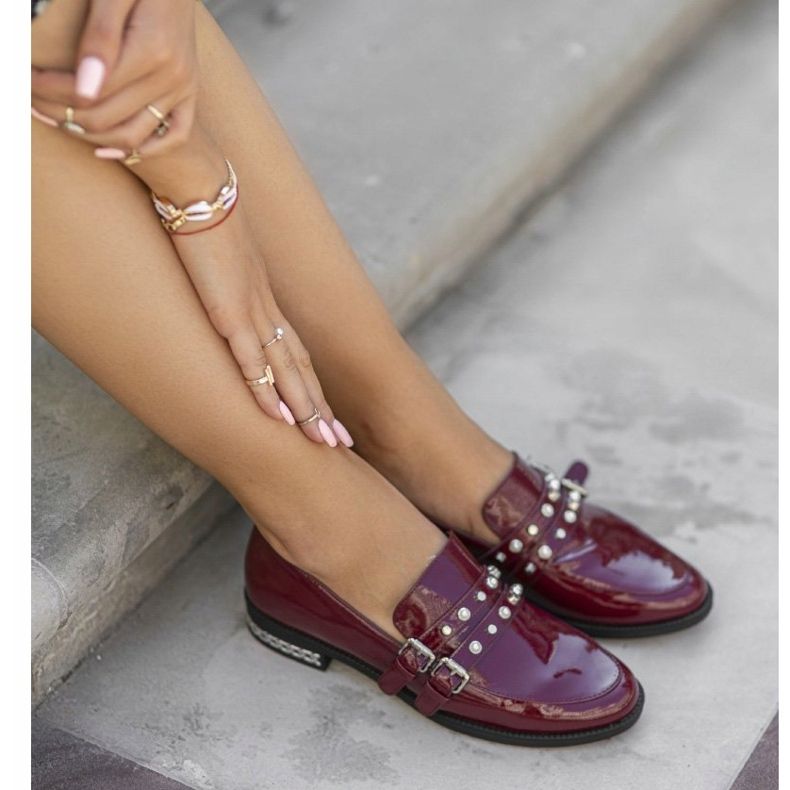 Damen kastanienbraune Halbschuhe C18-6252-2 mehrfarbig 1