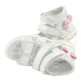 Sandalen mit Schleife Ren But 1489 weiß versilbert rosa 1