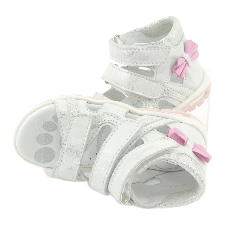 Sandalen mit Schleife Ren But 1489 weiß versilbert rosa 1