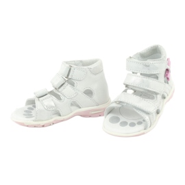 Sandalen mit Schleife Ren But 1489 weiß versilbert rosa 3