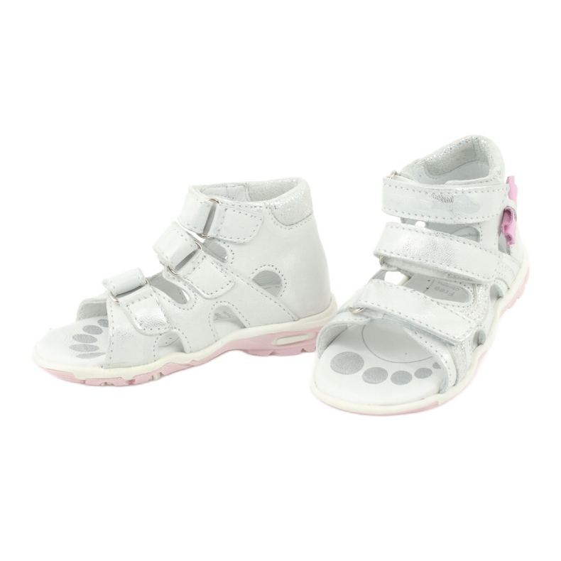 Sandalen mit Schleife Ren But 1489 weiß versilbert rosa 3
