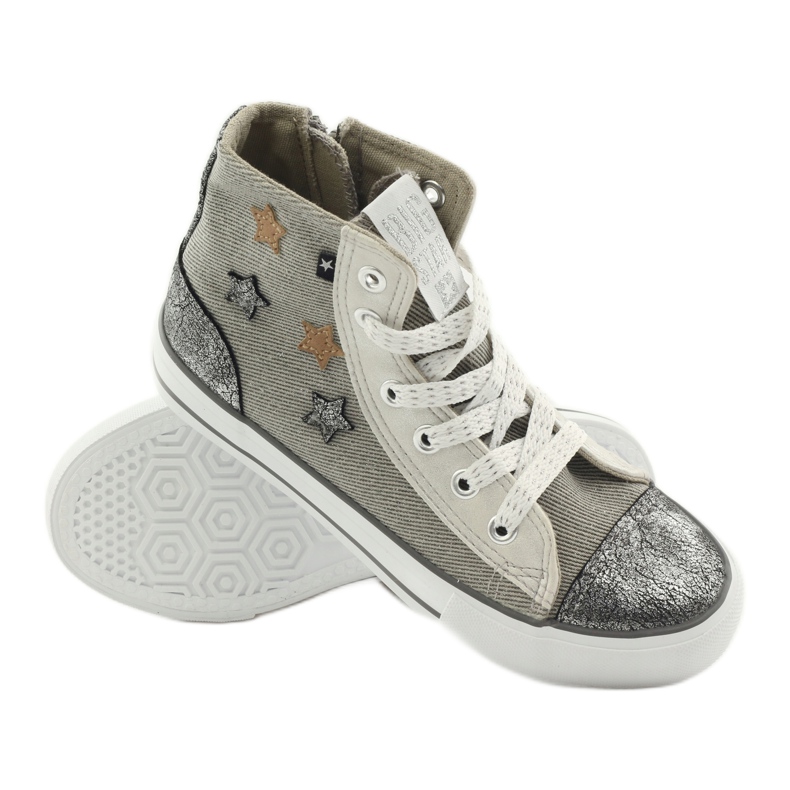 Big Star 374068 Sneakers mit Sternbindung braun grau 2