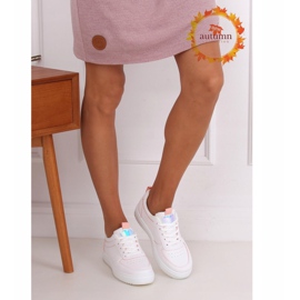 Weiße Damen Sportschuhe KK-203 WHITE / PINK rosa 1