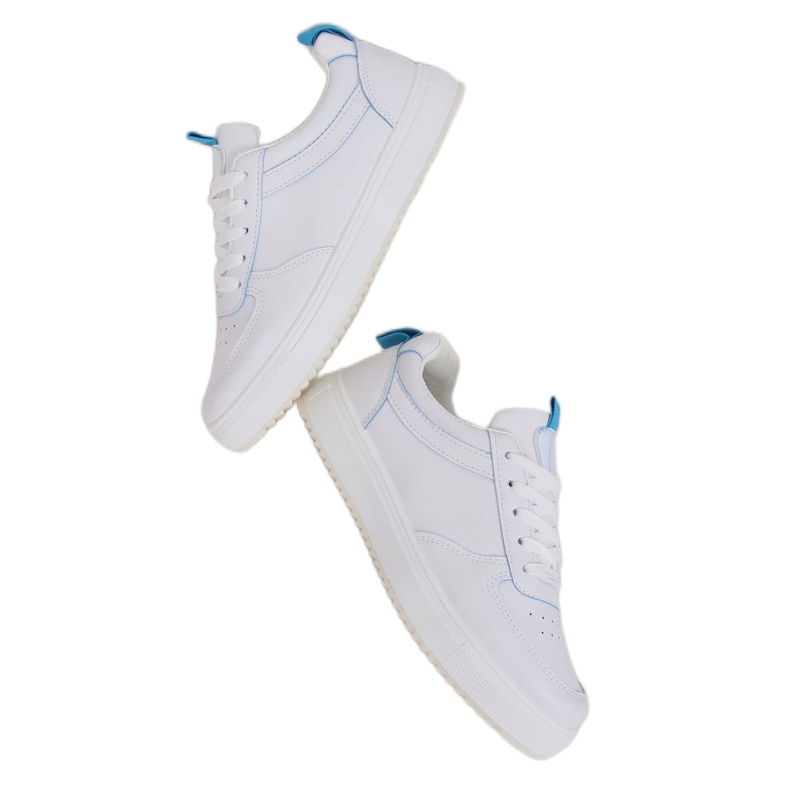 Weiße Damen Sportschuhe KK-203 WEISS / BLAU 1