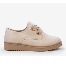 Beige Sneakers auf dem Keil H-18 braun 2