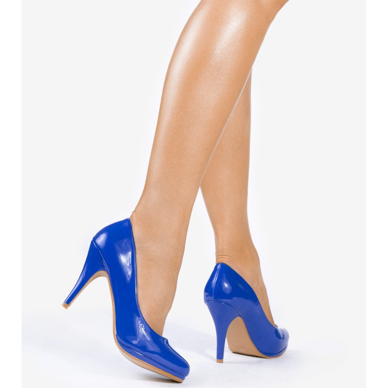 Blaue klassische High Heels YS-193 1